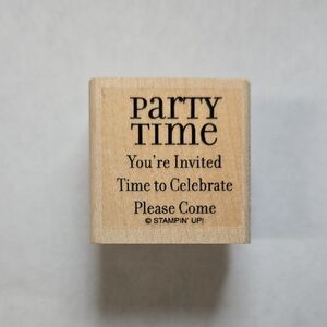 Stampin' Up - Party Time Wood Mounted Rubber Craft Stamp